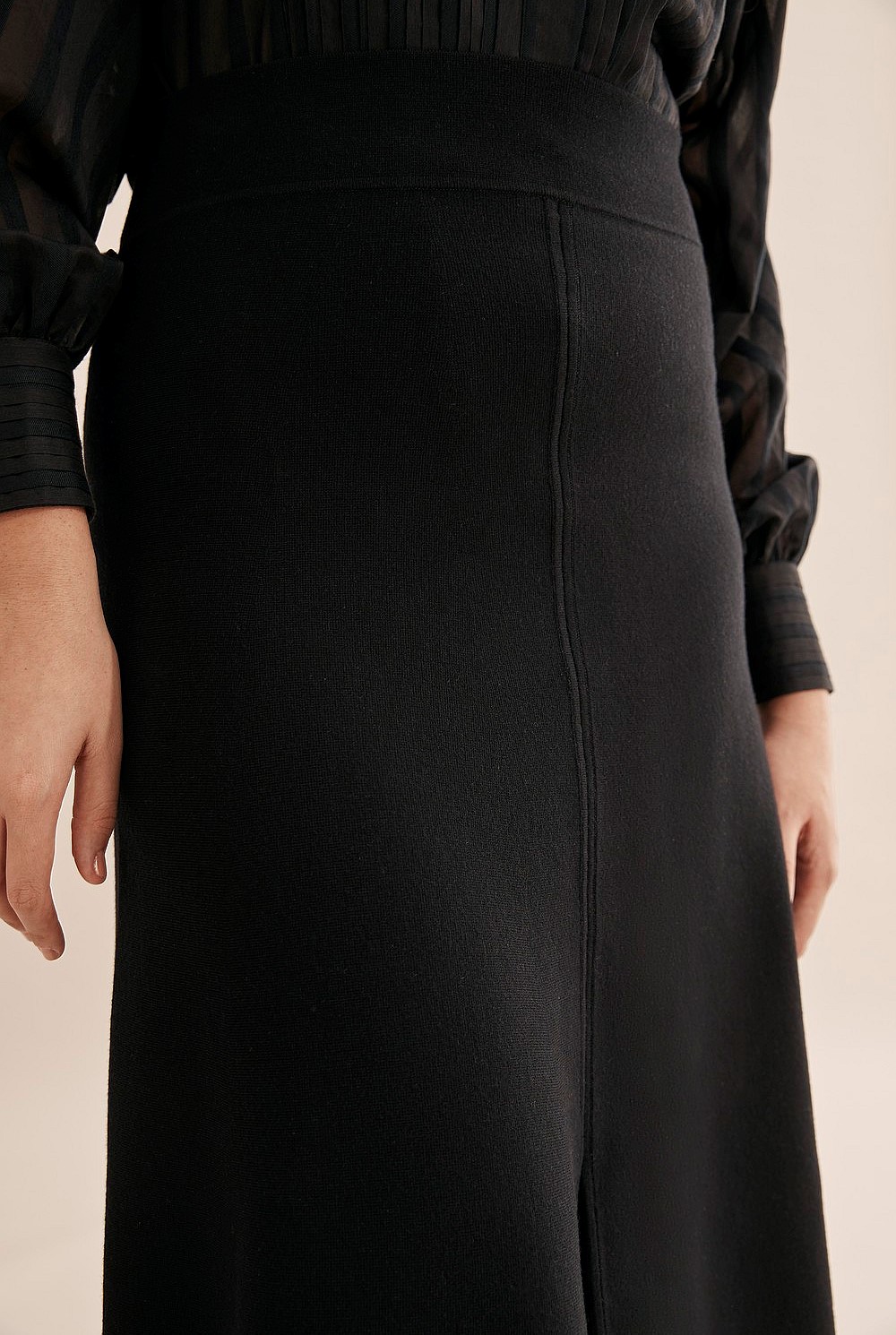 Black Compact Knit Wool Skirt - Skirts | Country Road