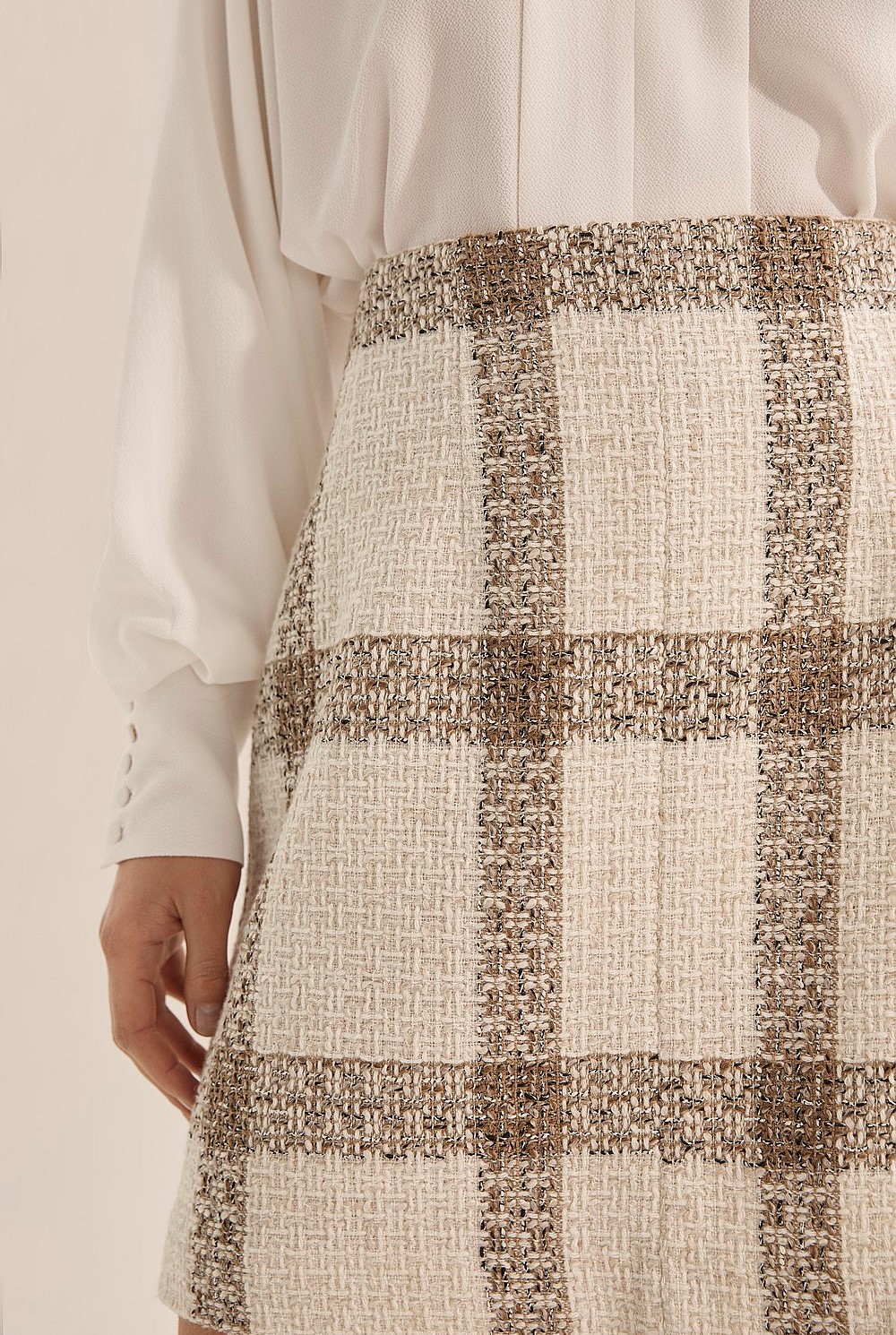 Cream Check Mini Skirt - Skirts | Country Road