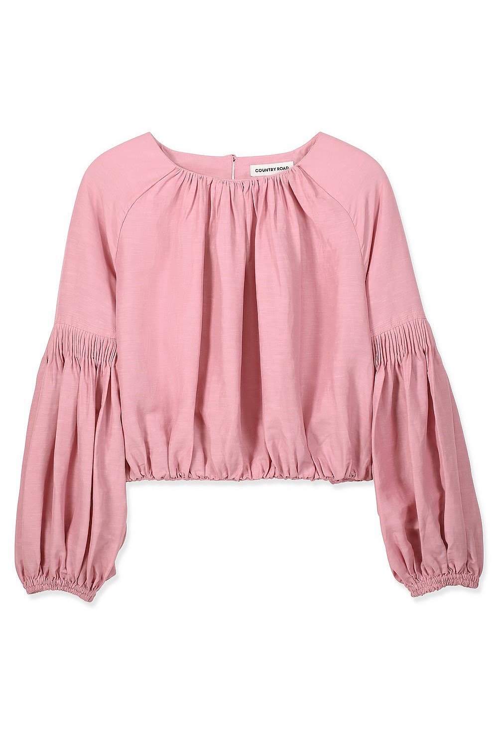 Dusty Rose Bubble Sleeve Blouse - Shirts | Country Road