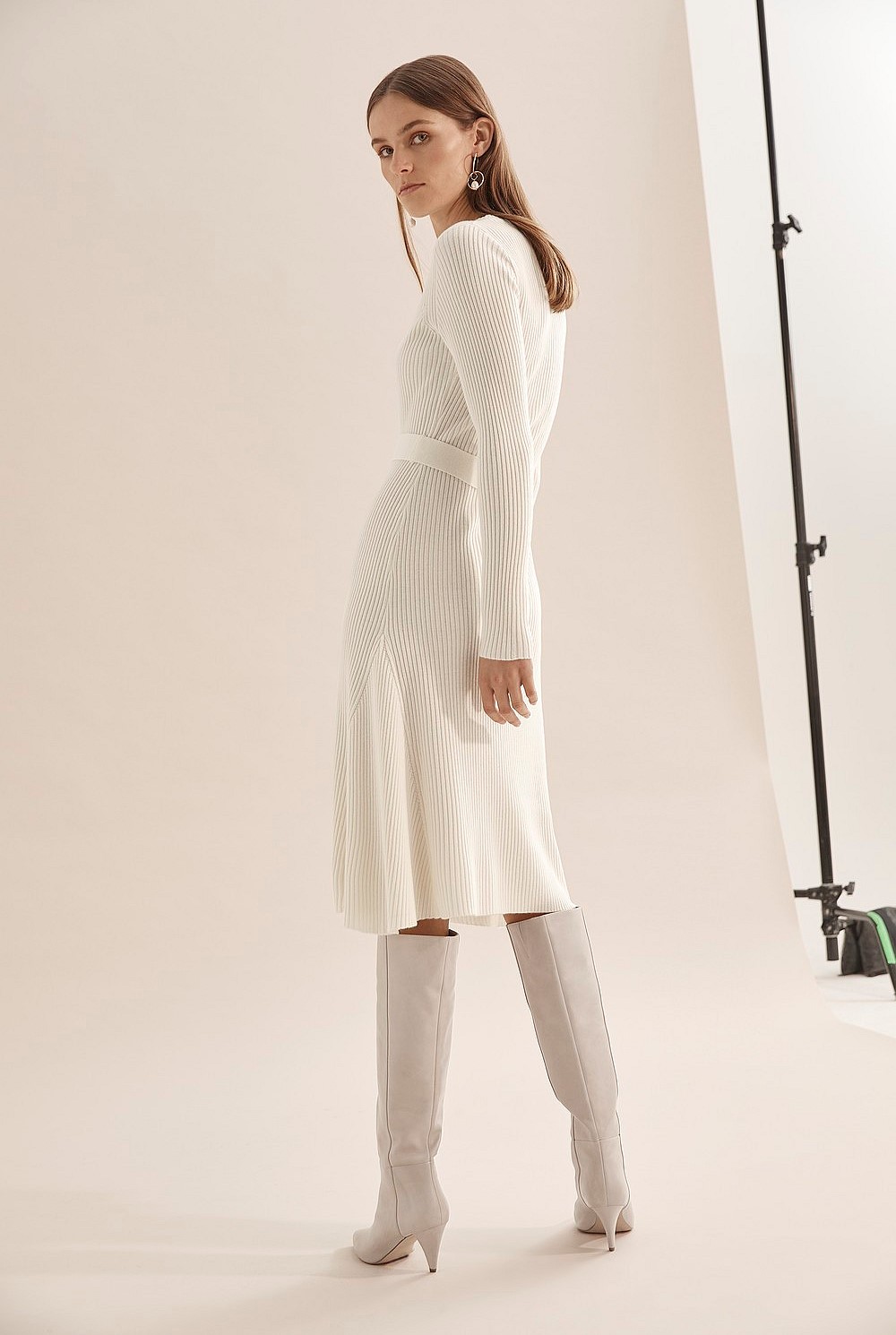 Winter White Long Sleeve Wool Knit Dress - Dresses | Country Road Winter White Long Sleeve Wool Knit Dress - Dresses | Country Road