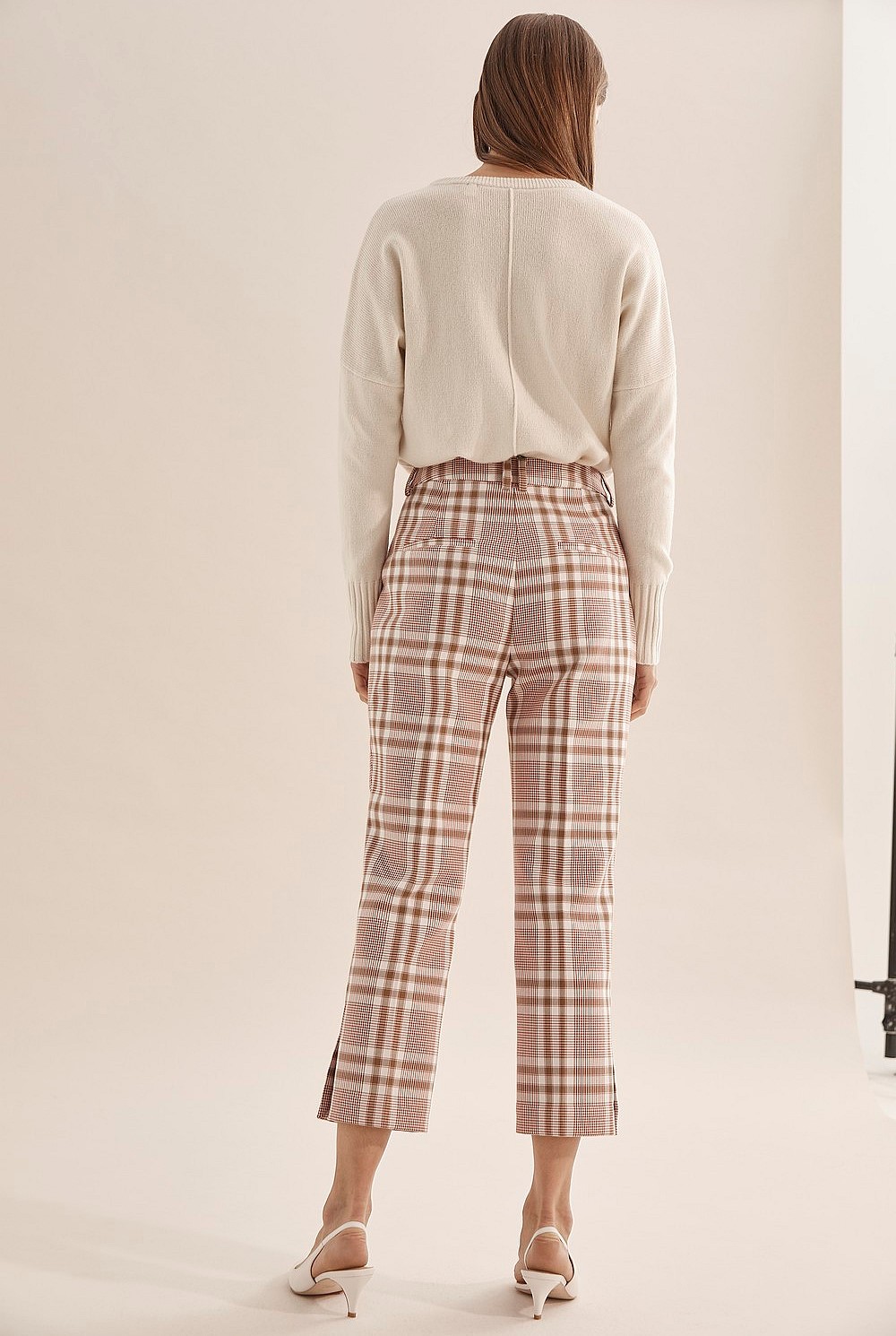 eaphi DOUBLE BELT CHECK PANTS 