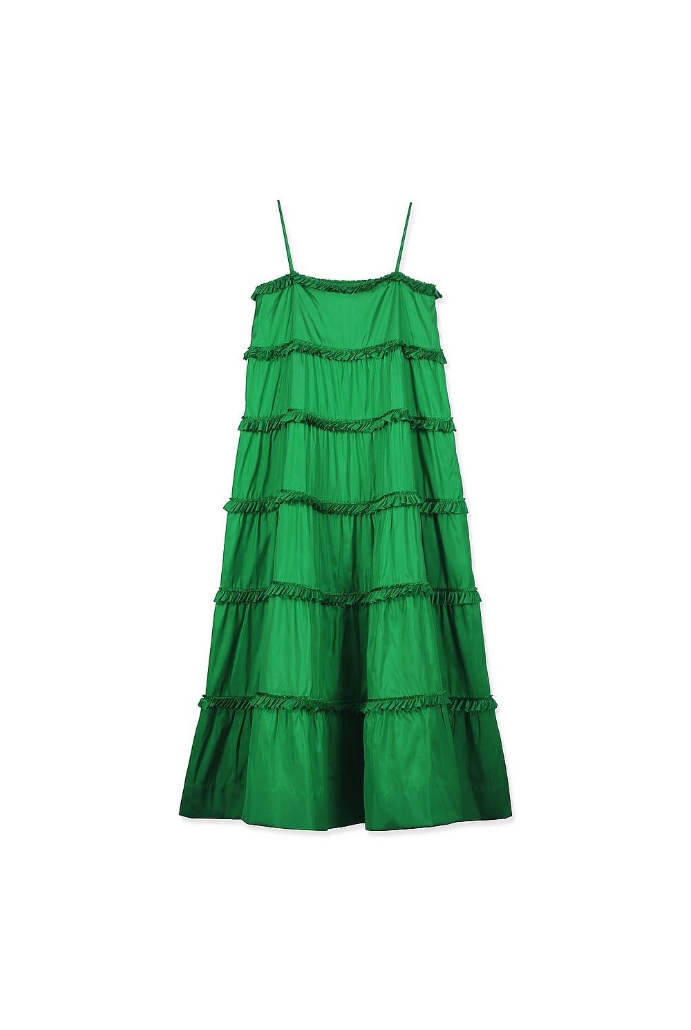 Vivid Green Silk Tiered Dress - Dresses | Country Road Vivid Green Silk Tiered Dress - Dresses | Country Road