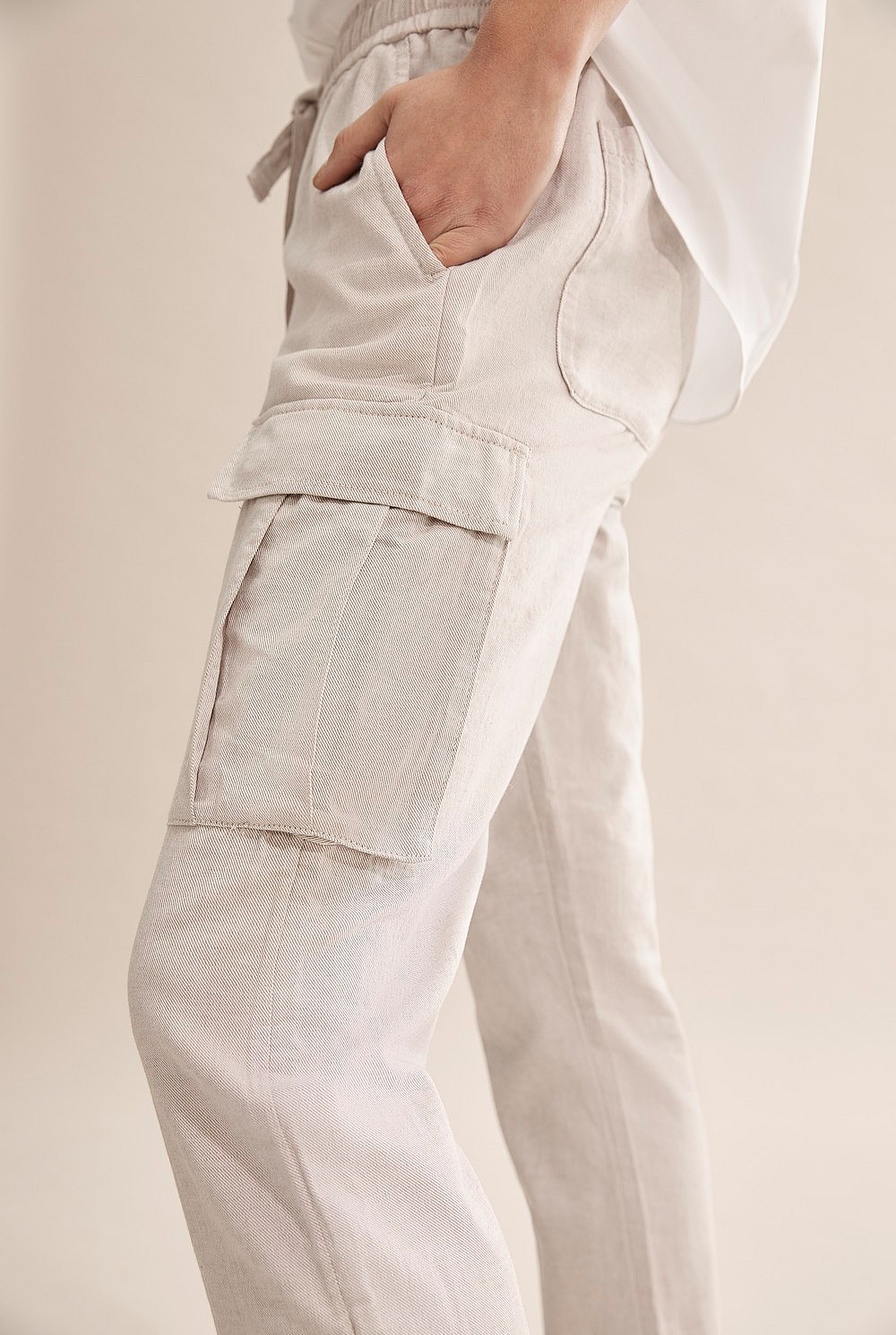 Natural Linen Cargo Pant - Pants | Country Road