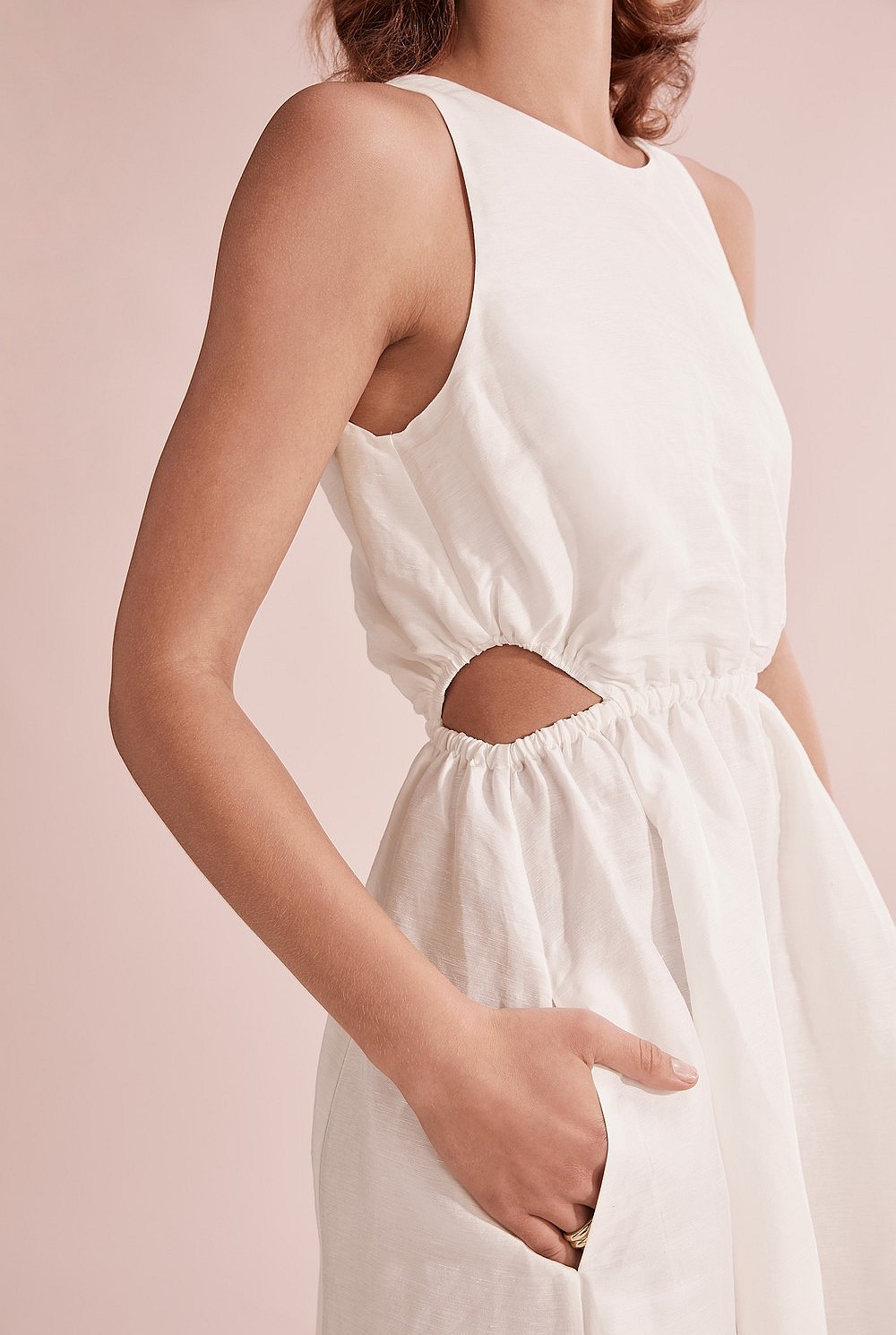 light pink dress with bow ZITA DRESS