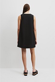 Black Organically Grown Linen A-Line Mini Dress - Holiday | Country Road