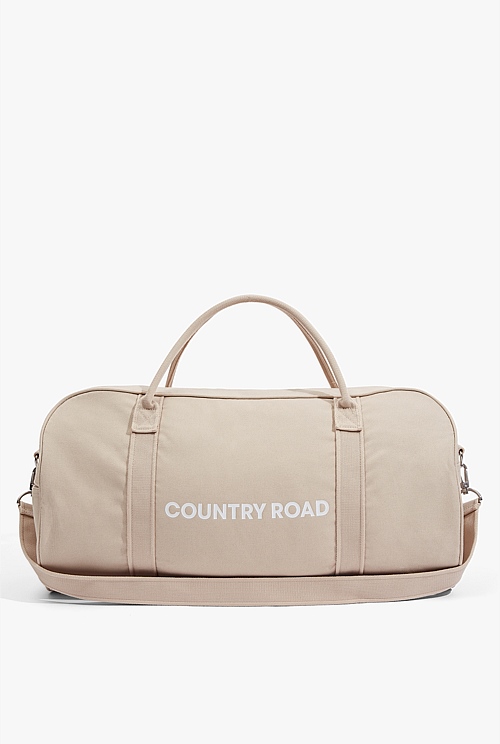 Sand Australian Cotton Zip Canvas Logo Tote Bags Country Road