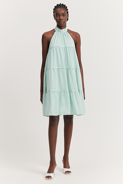 Seafoam Tiered Mini Dress - Dresses | Country Road