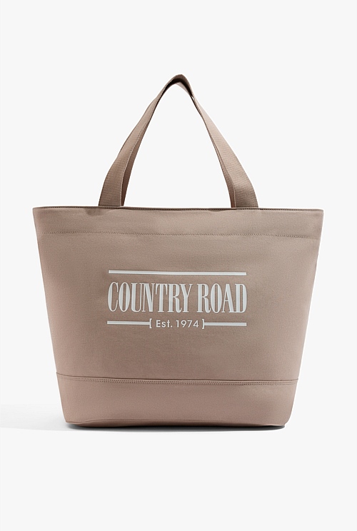 Sand Australian Cotton Printed Heritage Shopper Bags Country Road