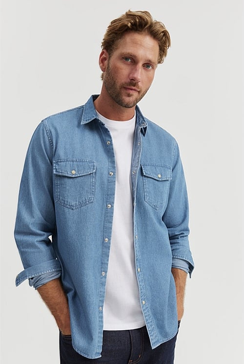 Country road fashion denim shirt