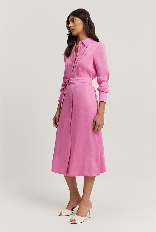 Floss Pink Tuxedo Midi Dress - Dresses | Country Road