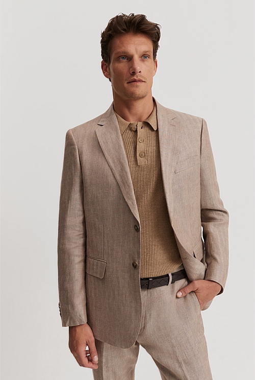 Linen sale herringbone blazer