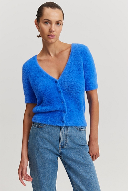 Ocean Fluffy V Neck Knit Knitwear Country Road