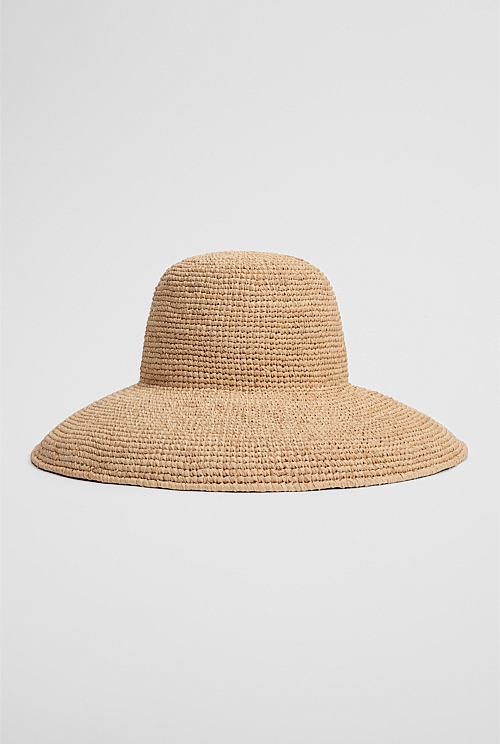 Natural Raffia Wide Brim Hat Hats Scarves Gloves Country Road