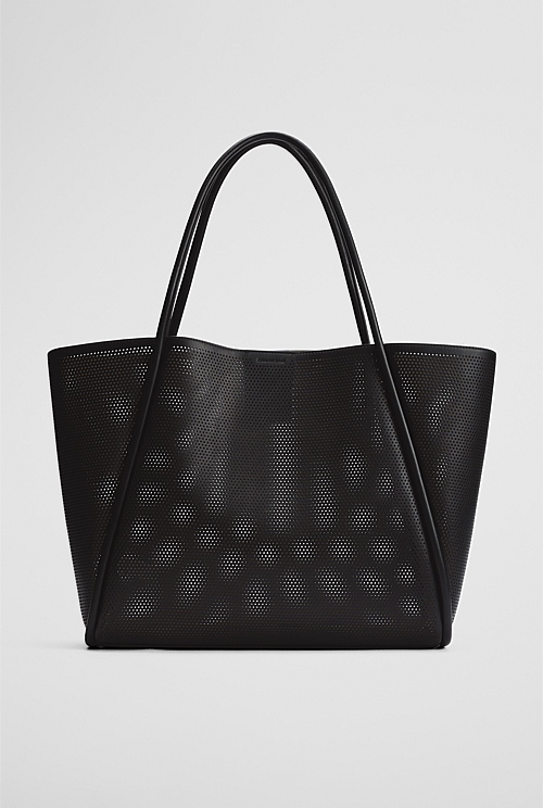 Black Perforated Tote Bags Country Road