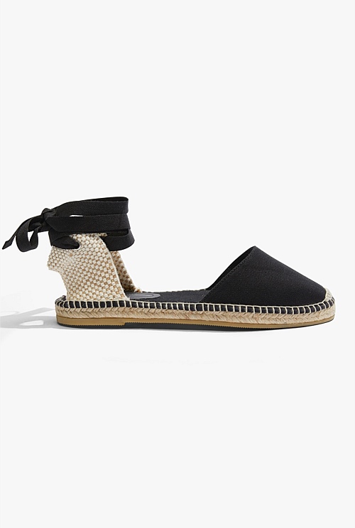 Black Porto Espadrille - Flats | Country Road