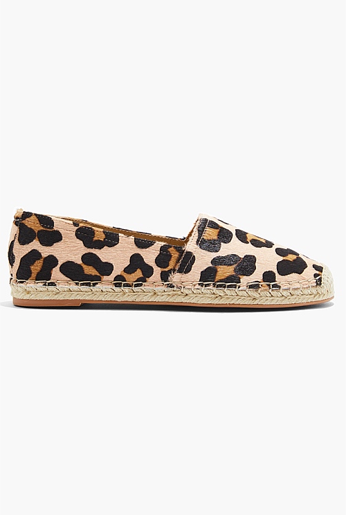 Leopard print espadrille flats online