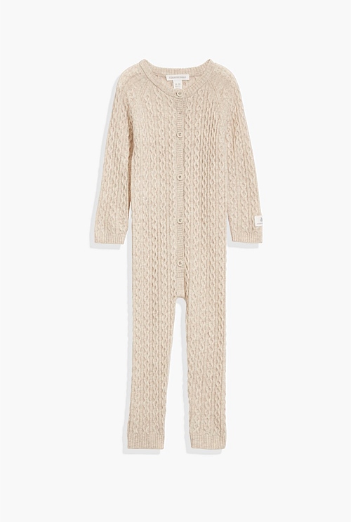 Cable 2024 knit onesie