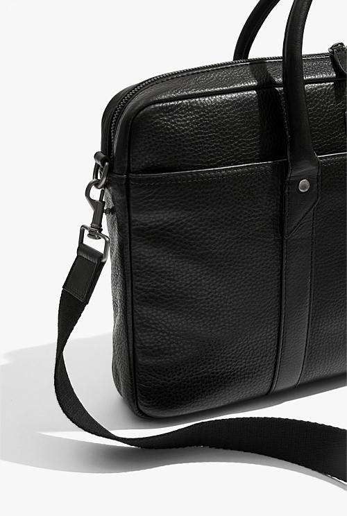 Black Leather Career Bag Bags Country Road