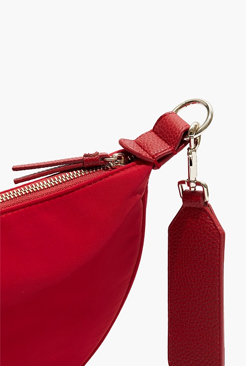 Lipstick Red Recycled Polyester Mini Logo Sling Bag - Bags