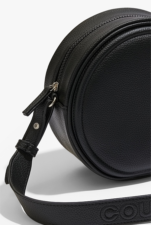 Black Branded Round Crossbody Bag - Bags | Country Road