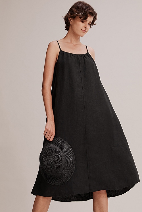 Country road black linen dress best sale