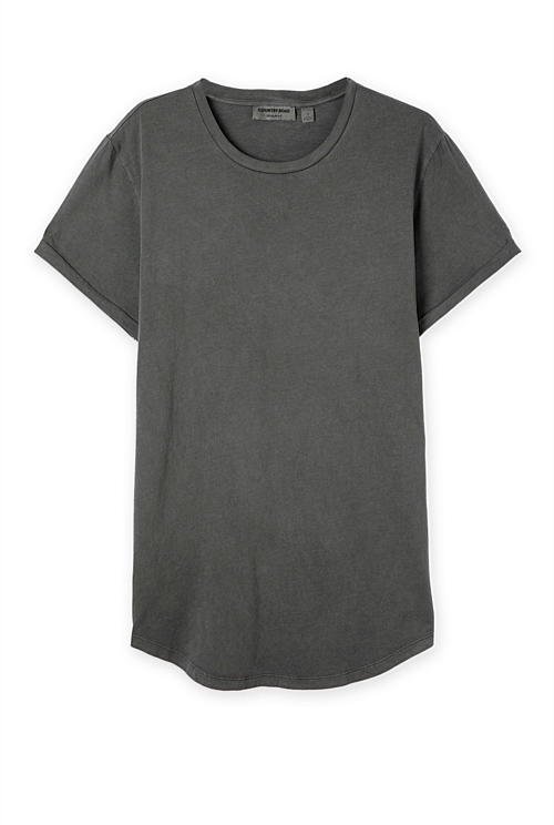 Australian Cotton Short Sleeve Longline Garment Dyed T-Shirt