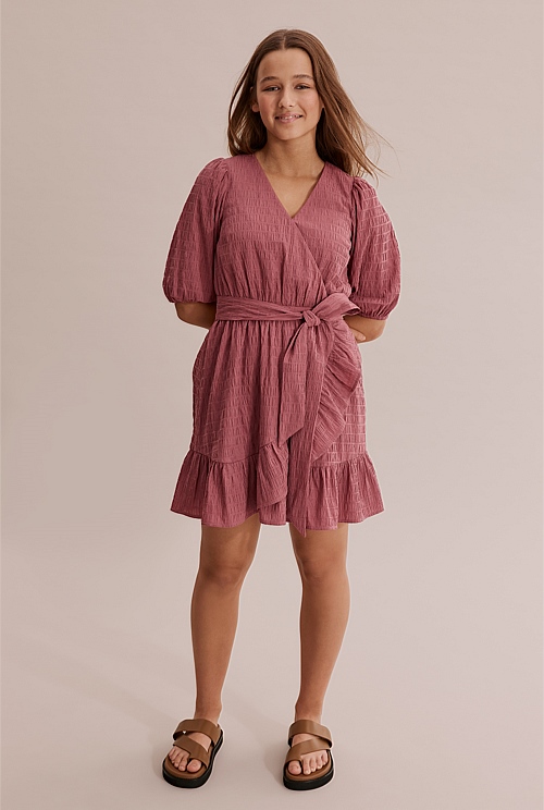 Textured Wrap Dress