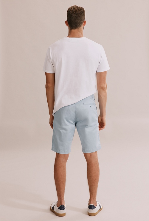 Blue Stretch Chino Short