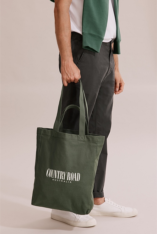 Fern Green Organically Grown Cotton Heritage Tote Organically Grown or Recycled Country Road