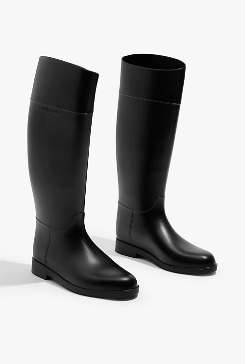 Black Spencer Tall Gumboot Boots Country Road