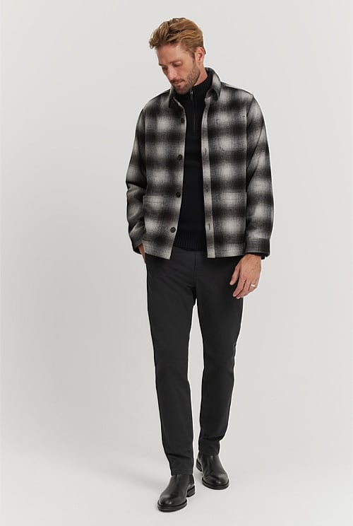 Charcoal Ombre Wool Blend Shirt Jacket - Jackets & Coats | Country 