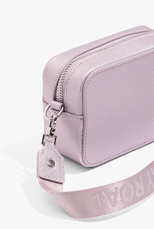 Metallic Lilac Recycled Polyester Logo Crossbody Bag Accessories Country Road