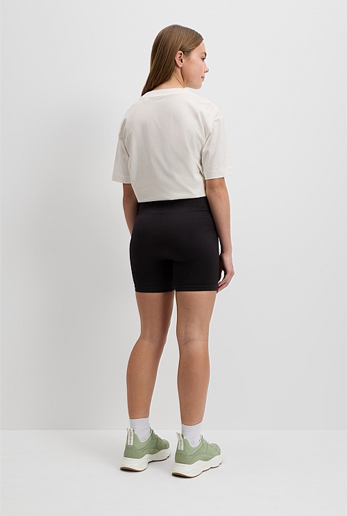 8 By YOOX RECYCLED NYLON HIGH-WAIST BIKER SHORTS