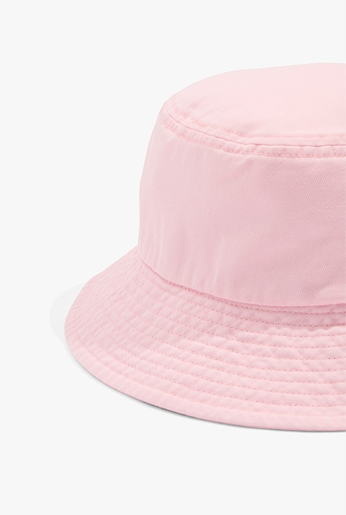 Pink Tint Logo Bucket Hat - Natural Fibres