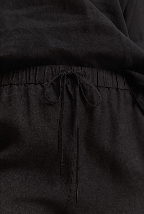 Black Organically Grown Cotton Pull-on Pant - Natural Fibres