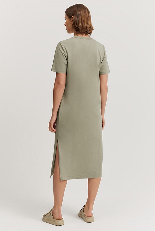 T shirt dress khaki online