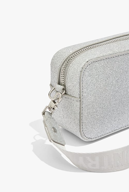 Silver glitter shoulder bag sale