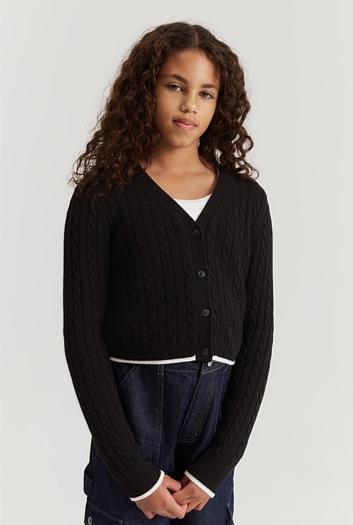 Teen Crop Cardigan Knitwear Country Road