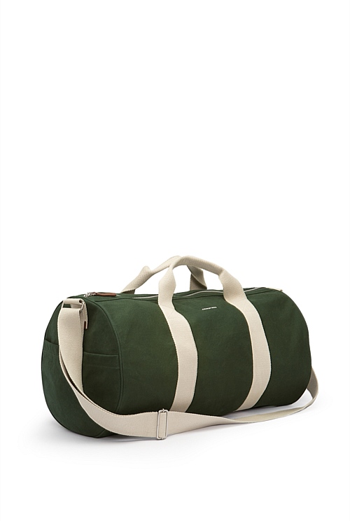 Bottle Green Organic Cotton Duffle Bag Bags Country Road