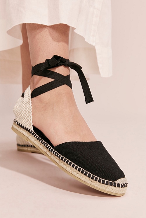 Black Porto Espadrille Flats Country Road