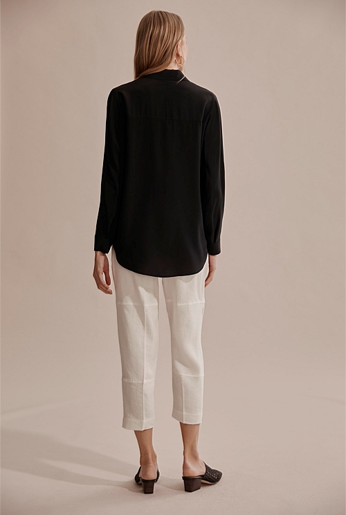 Black Silk Shirt - Shirts | Country Road