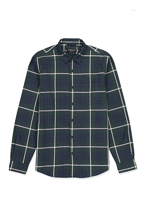 Green Regular Ombre Check Shirt - Casual Shirts | Country Road