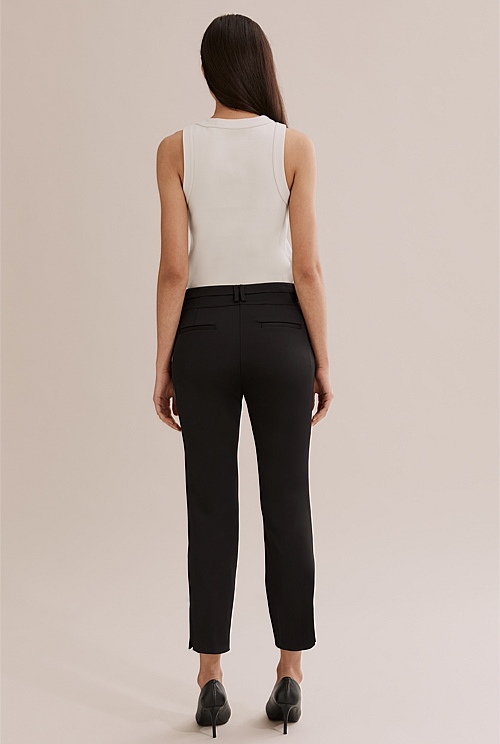 Black Double Cloth Pant - Pants | Country Road